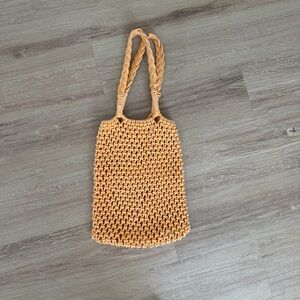J. Crew Peach Crochet Braided-Handle Tote